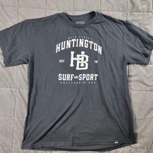 Huntington Beach Surf And Sport Mens Large Black Short Sleeve T Shirt Casual